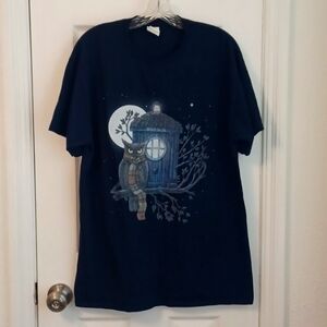 Hanes HD navy blue owl t-shirt